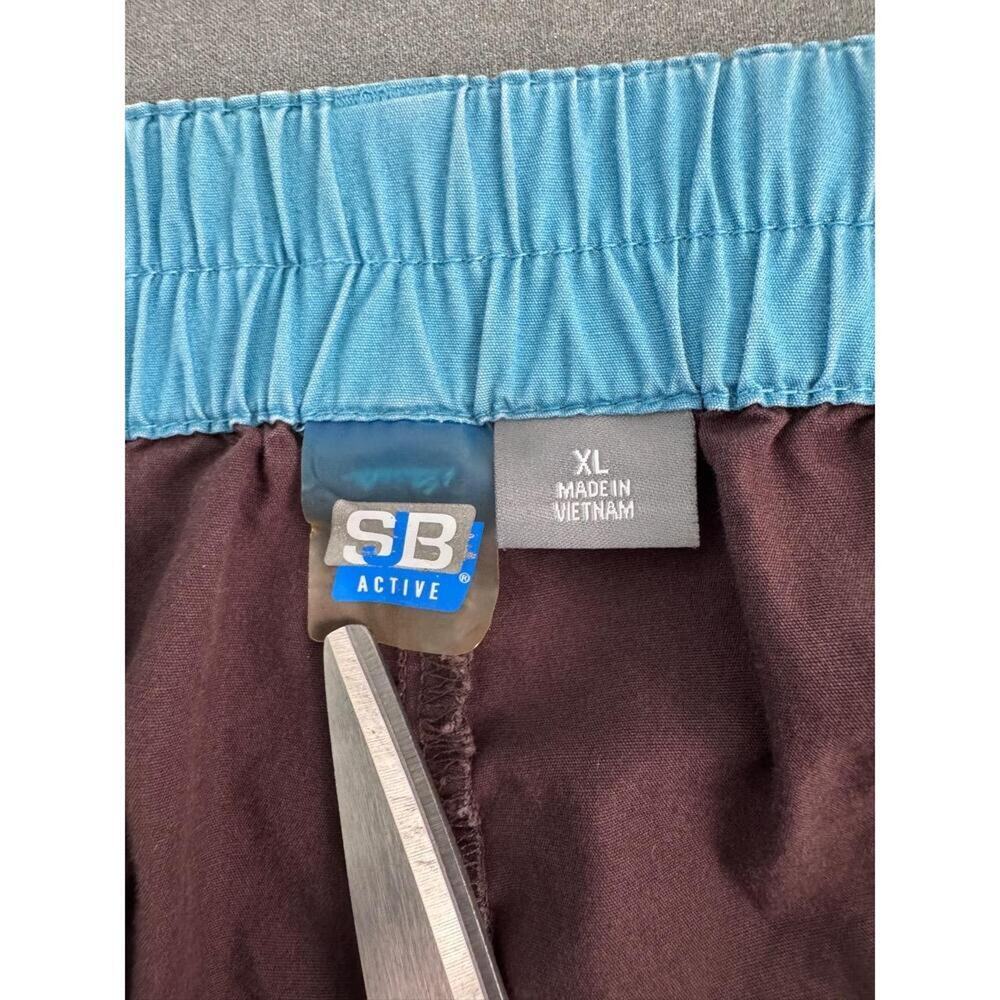 SB Active Women’s XL‎ Brown Cargo Capri Pants with Teal Contrast Stitching Y2K - Picture 8 of 9